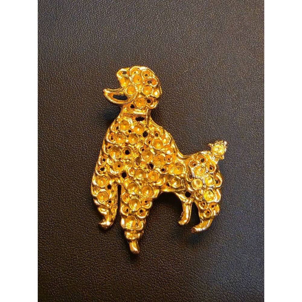 Vintage Gold-Tone Poodle Brooch
